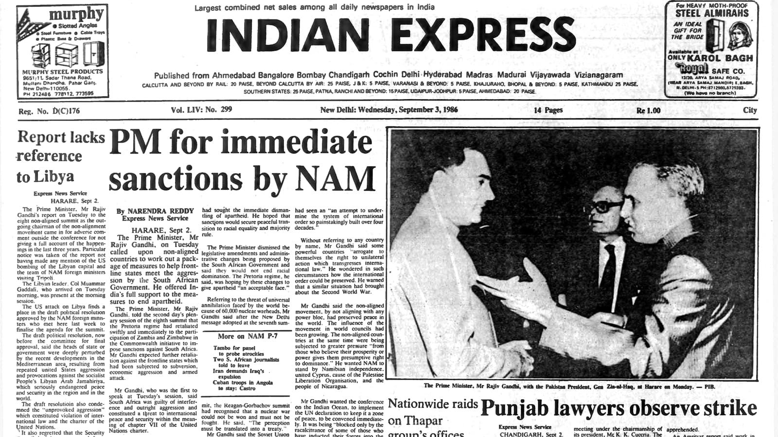 40 Years Ago September 3 1986 Pm For Immediate Sanctions